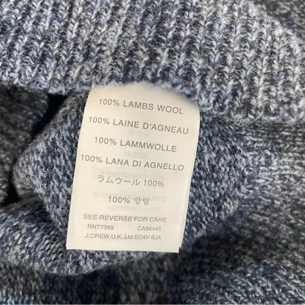 J Crew lambswool mens v-neck sweater blue